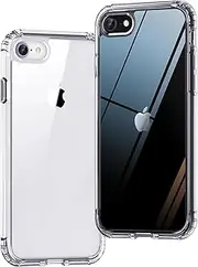 ONES iPhone SE3 SE2 SE 8 7 Clear Slim Hard Case [Shockproof] [Camera & Screen Protect] [Anti Yellow] Air Cushion, PC + TPU Bumper Hybrid Protective Transparent Ultra-Thin Cover for Apple 4.7 inch