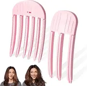 Hair Volume Clip, Wind Shaping Styling Comb for Fluffy Bangs, Volumizing Hair Clips with No-Trace Hair Root Lifting Clips, High Crown Volume Tool for Women, Natural Voluminous Look (Pink- 2 Pack)