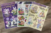 Color/Classic Clings Vintage Easter Holiday Window Static Clings Lot (3 Pieces)