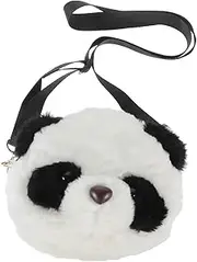 [DEARMAMY] Panda Tote Bag Messenger Bag Zipper Plush Purse Casual Bag for Girls Birthday for