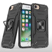 MCC Shockproof iPhone SE 2020 (2nd Gen) Tough Case Cover Apple Ring Holder [Black]