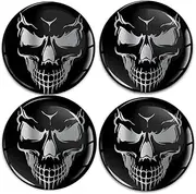 SkinoEu Car Sticker for Hub Caps Hub Caps Hub Cap Wheel Hub Cover Wheel Sticker 50 mm Black Skull A 9250