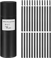 uxcell Willow Charcoal Sticks, 5-7mm Willow Charcoal Pencils Soft Sketch Vine Art Supplies Set for Drawing Sketching Shading Painting Artists Beginners (Black, Pack of 25)
