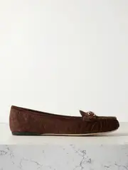 [Gucci] Gucci - Kensington Horsebit-detailed Debossed Suede Loafers - Brown - IT41.5 IT 41.5 Brown