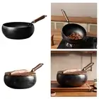 9.45'' Iron Fry Handle Gas No Coating Flat Bottom Chinese Cooking Wok for