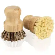 Bamboo Dish Brush 2Pcs Bamboo Scrub Brush Pot Brushes Dish Scrubber for8585