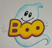Boo Title Halloween Die Cut Cards Scrapbook Embellishment Junk Journal Ghost