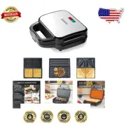 3-in-1 Compact Sandwich Maker with Non-Stick Plates for Effortless Cooking