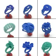 9PC Lost Wax Casting Ring Molds Patterns WRB273 | Nature Four Leaf Clover Design
