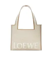 Medium LOEWE Font tote in jacquard canvas One size Ecru