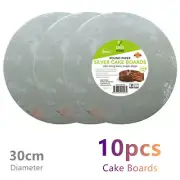 10x Round Cake Boards 30cm Silver Baking Box Base Decoration Wedding Birthday