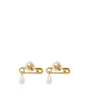 Vivienne Westwood Claude Small Stud Embellished Earrings One size Yellow