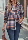 Gathered Plaid Pocket Top