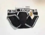 Andrew Christian Size S Polyester Blend Mesh Sport Brief - Black/White - Pouch