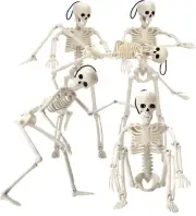 5Pcs Halloween Skeleton 16'' Full Body Hanging Mini Skeleton Posable Props Decor