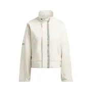 Women's Adidas Adventure Crop Jacket Wonder White Sand Strata Full Zip Size Med