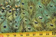 By 1/2 Yd, Green Peacock Feathers Quilt Cotton, David Textiles/Schlabach, P4294