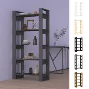 Solid Wood Book Cabinet/Room Divider Bookcase Shelf Rack Black/Brown vidaXL