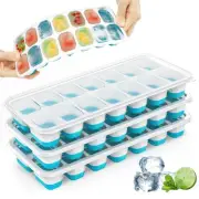 4 Pack Stackable Ice Cube Trays with Removable Lids for Cocktail Coffee Beer