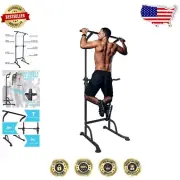 Space-Saving Adjustable Dip Station and Power Tower for Family Fitness