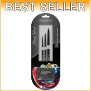 Premium Black Velvet Watercolor Brushes - Set of 3 Round Brushes, Sizes 2, 6, 10