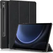 [Gylint] Case for Samsung Galaxy Tab S10 FE / S9 FE 5G 10.9 Inch/ S9 11 Inch, Folding Folio Ultra-Thin PU Leather Stand Case Cover with Auto Sleep/Wake Black