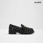 【ALDO】DINARA-時尚英倫風格珍珠點綴樂福鞋-女鞋(黑色格紋)