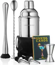 Mixology Cocktail Shaker Set Drink Mixer, 8-Piece Portable Bartender Kit with...