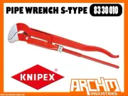 KNIPEX 8330010 - PIPE WRENCH S-TYPE - 320MM - SELF LOCKING - ADJUSTING - JAWS