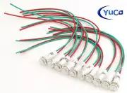 (10) Pack Yuco YC-9WRT-23 Miniature LED Indicator Light 9mm Fresnel Dome Cap