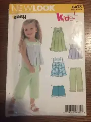 New Look 6473 Toddler Pattern 1/2 - 4 Top Pants Dress Shorts