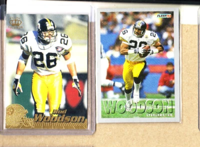 Rod Woodson-2 Card Lot-1996 Pacific Crown+1993 Fleer-Steelers-CB-NMMT