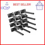 4 Pcs 6" Black Solid Steel Floating Shelf Bracket Blind Shelf Supports - Hidden