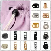 Cord Hole Toggles Single/Double Lock with Metal Spring Stopper Heavy Duty End