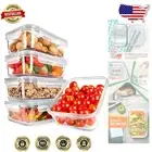 5 x 30 Oz Borosilicate Glass Containers with Sealing Lids - Meal Prep Essential