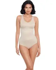 Miraclesuit Shapewear Women's Medium Beige Stretch Extra Firm Wireless JDM1909