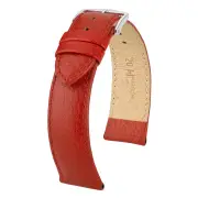 Hirsch Kansas Red Buffalo Embossed Calf Leather Watch Band, 18mm / Large