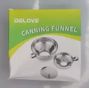 NIB DELOVE Canning Funnel with Strainer for Wide and Regular Mason Jars
