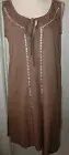 Women's Dress Mocha Brown For Love & Liberty Trapeze Sleeveless Embellished SM