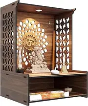 Temple for Home,Pooja Mandir for Beautiful Wooden Temple for Pooja Stand for Home and Office with LED Spot Light mandir