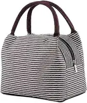 Lunch Bags Reusable Lunch Tote Bags Portable Lunch Cooler Bag Lunch Holder Insulated Lunch Box Bag for Picnic Office Beach (Brown