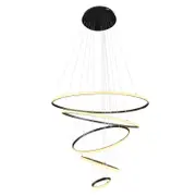 Delessi Marcello LED 5 Ring Aluminium Pendant Light - Tri-Colour