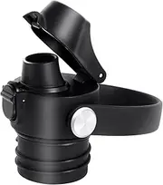 Auto Flip Lid for Hydro Flask Standard Mouth Bottle, Spout lid for Iron Flask, Fits for Simple Modern and Most Brands, Replacement Lid with Button Lock, Black, 2PCS