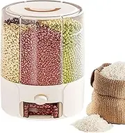 Rice Storage Container - Cereal Storage Container - Food-grade Airtight Barrel with Dividers Anti-Gnat Anti-Moisture for Pantry Restaurant Millet Beans Flour Oats Baking Cooking