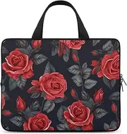 Laptop Case Sleeve Shockproof Computer Carrying Bag Beautiful Red Rose Flowers Laptop Bag Tote Lightweight Notebook Case Cover Traveling Briefcase Handle Bags for Travel Business 13inch