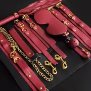 BDSM Bondage Set: Bed Bondage Restraints 6Pcs Toys for Couple, Adjustable Handcu