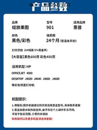 在飛比找Yahoo!奇摩拍賣優惠-打印機墨盒【可加墨】901墨盒適用惠普HP 4500 j45