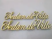 Cadillac OEM 1989-1995 Sedan deVille Gold Emblem Badge Logo Nameplate (PAIR)