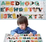 Magnetic Alphabet Letters for Kids - Interactive Wooden Animal Shape Educational Letter Magnets | Preschool Learning Toy, Refrigerator Magnetic Sticker for Boys, Girls, Kids Age 3+