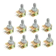 WH148 10K Ohm Variable Resistors Dual Carbon Film Taper Potentiometer 10pcs